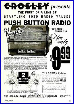 Vintage Crosley Bakelite AM Tube Radio 418 (1938) RARE & COMPLETELY RESTORED