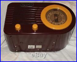 Vintage Crosley Collectors Series Fada Bullet Retro Art Deco Radio-maroon