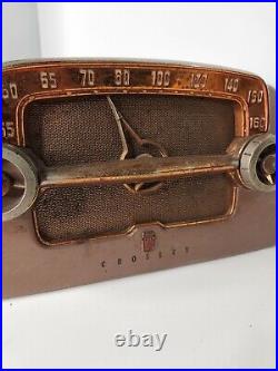 Vintage Crosley Dashboard Tube Radio E-15TN 1953 For Parts or Repair