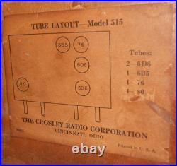 Vintage Crosley Tombstone Tube Radio 515 Serviced! Nice & Works! Sold As Is