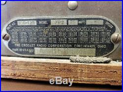 Vintage Crosley Tombstone Tube Radio MagnavoxModel 6H2 1930-40's Free Ship