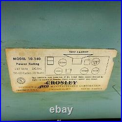 Vintage Crosley Tube Radio Metallic Green 10-140 Dashboard AM Bakelite Works