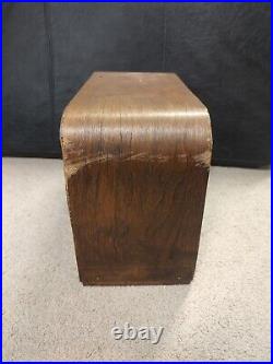 Vintage DETROLA 154e Wood Tube Radio, Table Top, Scarce! Green Eye Art Deco