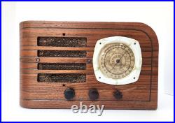 Vintage DETROLA Wood Tube Radio, Table Top, Art Deco, Powers On