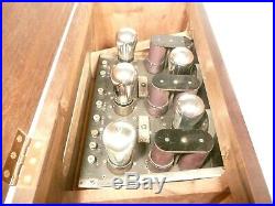 Vintage DeFOREST F5 BATTERY RADIO Untested with 5 GLOBE TUBES nice cabinet