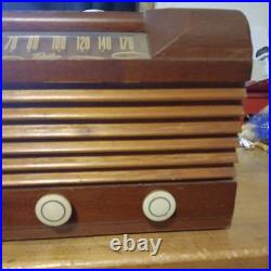 Vintage Delco Tube Radio Model R-1229 Wood Cabinet Tested Working SEEDESCRIPTION