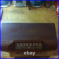 Vintage Delco Tube Radio Model R-1229 Wood Cabinet Tested Working SEEDESCRIPTION