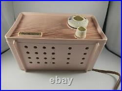 Vintage Delmonico Pink AM Radio Model 602 Tube Working Condition