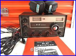 Vintage Drake 2-C Receiver tube ham radio ++HEADPHONES, CABLE, ORIGINAL MANUAL
