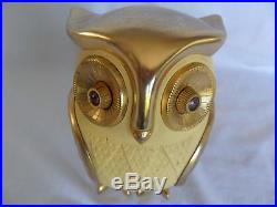 Vintage Eames Era Jeweled Eyes Owl Clock Radio