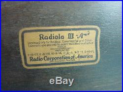 Vintage Early Wooden 2-Way Radiola Model 3A Battery Tube Radio With Cloth Cord