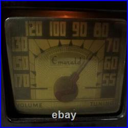Vintage Emerald Tube Radio AM Mini Bakelite 1940's MCM Tested Working