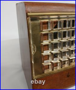 Vintage Emerson 504 AM Tube Radio Wood Cabinet Teal Dial Tested Works