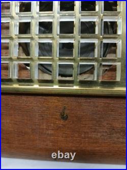 Vintage Emerson 504 AM Tube Radio Wood Cabinet Teal Dial Tested Works