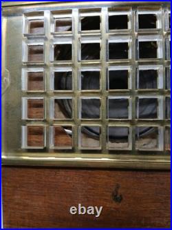 Vintage Emerson 504 AM Tube Radio Wood Cabinet Teal Dial Tested Works