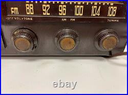 Vintage Emerson Bakelite Tube AM/FM Radio 1940s Model 560153 Works