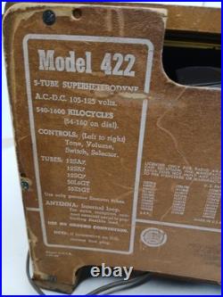 Vintage Emerson Model 422 Wood Tube Radio Working Art Deco AM Tabletop Vintage Emerson Model 422 Wood Tube Radio Working Art Deco AM Tabletop