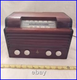 Vintage Emerson Model 550 wood Tube Radio, USA, restored working, art deco