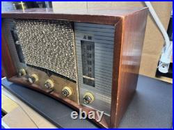 Vintage Emerson Model 908 Tube Radio AM/FM Phono Tested & Working