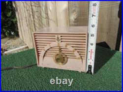 Vintage Emerson Pink Bakelite Tube Radio 560373-R MCM 811-B