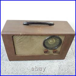 Vintage Emerson Portable Tube Radio Model 523 AM 1940's Brown NOT Working