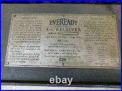 Vintage Eveready Model 2 Tube Radio Metal Table Cabinet