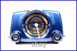 Vintage Excellent Original Blue Crosley MID Century Modern Antique Clock Radio
