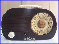 Vintage FADA 700 Tube Radio- Crack/Chip Free Catalin Maroon/Plumb & Ivory- Works