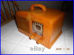 Vintage Fada Radio L-56 Bakelite Catalin 1939 buttersctoch/pumpkin onyx insert