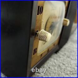 Vintage Firestone Tube Radio Clock Telechron MCM Bakelite Brown Tested Works