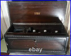 Vintage Freshman Tube Radio Wooden Case Drop-Down Front 5-Tube