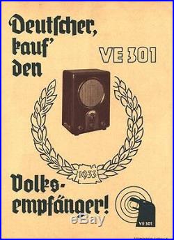 Vintage GERMAN WW2 TUBE RADIO VE 301 Wn Volksempfänger Deutscher Bakelite WWII