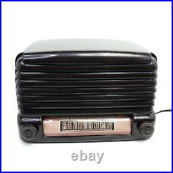 Vintage GE Bakelite Tube Radio Model 107 Brown 1950's General Electric MCM Works