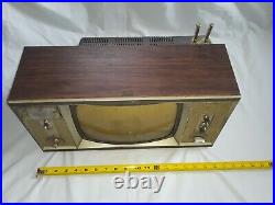 Vintage GE General Electric Vacuum Tube TV with clock, & radio, model m181ywd