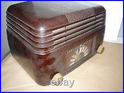Vintage GE Radio 100 Art Deco Case Tube Table Radio General Electric