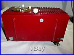 Vintage GE Ruby Red Tube Radio Alarm Clock Model 517F 1954 / LOOK
