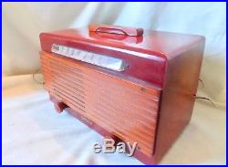 Vintage Garod Catalin Bakelite Radio Commander In Marbled Red And Butterscotch