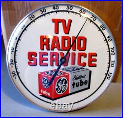 Vintage Ge Tv Radio Tube Service Thermometer- 12 Glass-alum- Exc- Store Display