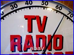 Vintage Ge Tv Radio Tube Service Thermometer- 12 Glass-alum- Exc- Store Display