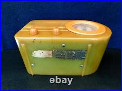 Vintage Gem Mint Pre War 2 Onyx Green Fada Bullet Old Antique Catalin Tube Radio