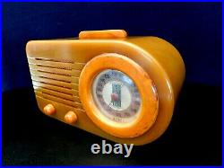Vintage Gem Mint Pre War 2 Onyx Green Fada Bullet Old Antique Catalin Tube Radio