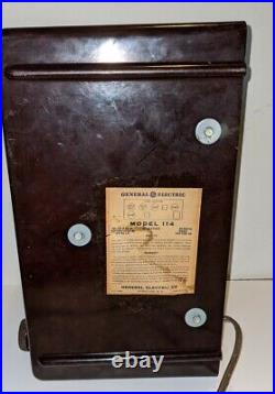 Vintage General Electric Bakelite Tube Radio Model #114 Circa 1948 WORKING