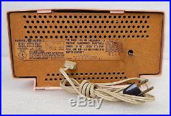 Vintage General Electric C437B PINK Clock Alarm AM Tube Radio Works Clean MCM