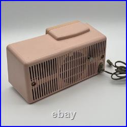 Vintage General Electric C-405B Tube AM Clock Radio Princess Pink MCM UNTESTED Vintage General Electric C-405B Tube AM Clock Radio Princess Pink MCM UNTESTED