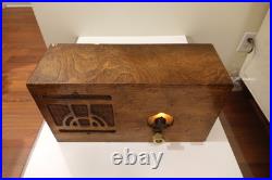 Vintage General Electric Company A-44X Tube Radio Art Deco WWII Style Powers On