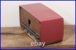 Vintage General Electric Dark Red Clock Tube Radio
