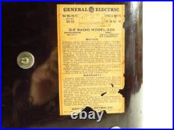 Vintage General Electric GE Tube Radio AM/Shortwave, Working, RARE