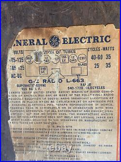 Vintage General Electric GE Tube Radio L-663 Working