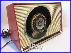 Vintage General Electric GE Tube Radio Mid Century 1950s 60s Red Galaxy