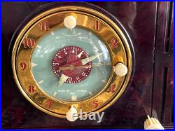 Vintage General Electric Model 505 Tube Alarm Clock Radio Brown- UNTESTED- READ